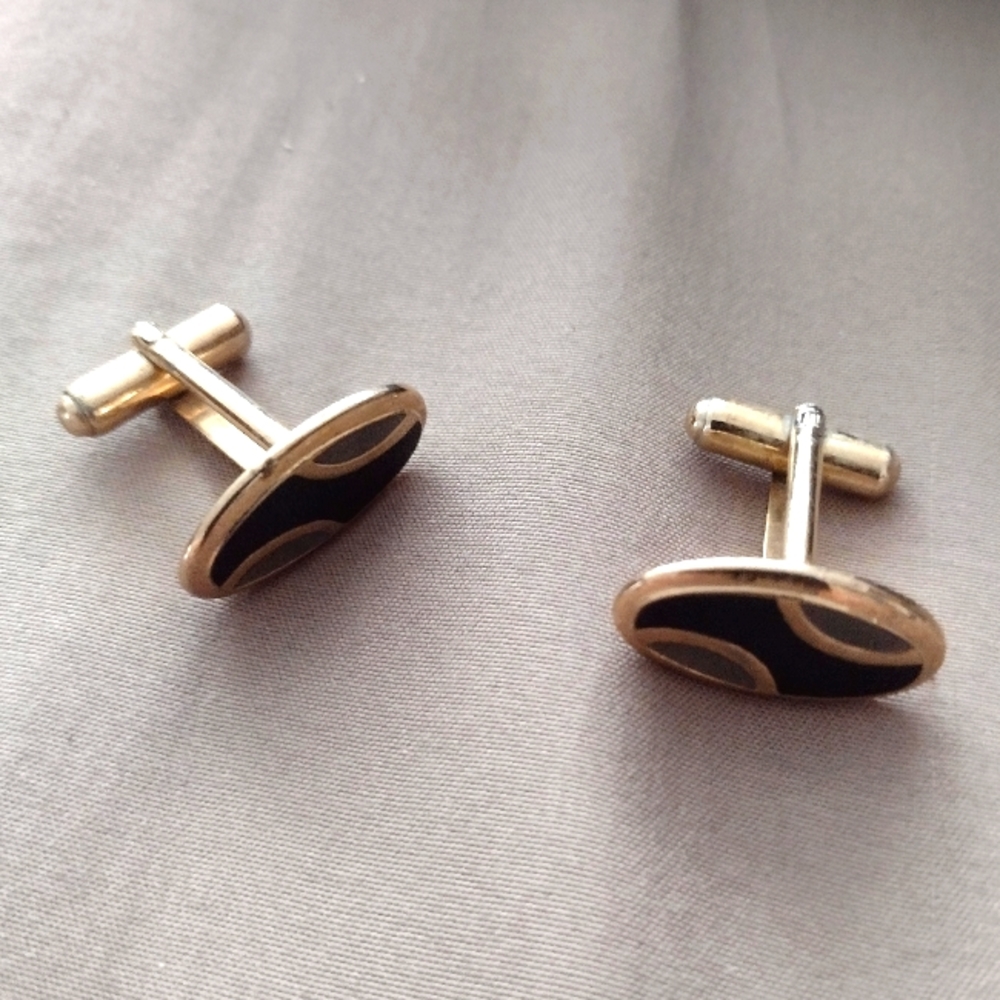 Black and grey cufflinks